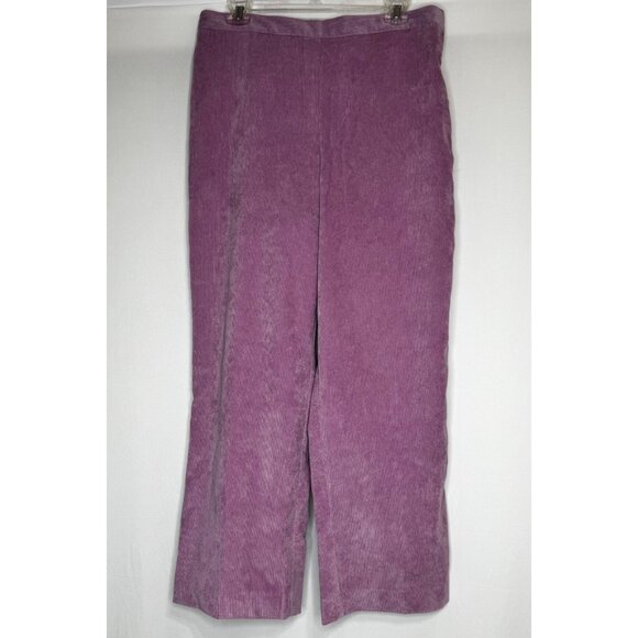 Alfred Dunner Womens Mauve Corduroy Pull-On Pants Size 14 Crop  27" inseam - Picture 1 of 8